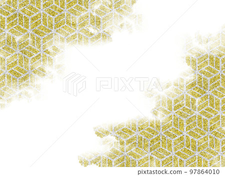 Japanese pattern background of gold Japanese pattern background of gold 97864010