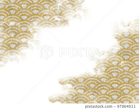 Gold and silver Japanese pattern background Gold and silver Japanese pattern background 97864011