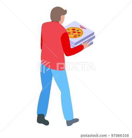 Pizza food delivery icon. Isometric of pizza food delivery vector icon for web design isolated on white background 97866108
