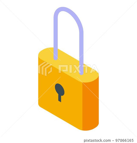 Digital detoxing padlock icon. Isometric of digital detoxing padlock vector icon for web design isolated on white background Digital detoxing padlock icon. Isometric of digital detoxing padlock vector icon for web design isolated on white background 97866165