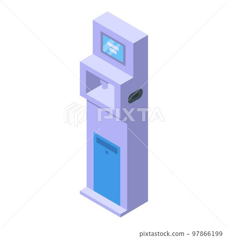 Disinfection kiosk icon. Isometric of disinfection kiosk vector icon for web design isolated on white background 97866199