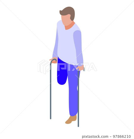 Handicapped man amputated leg icon. Isometric of handicapped man amputated leg vector icon for web design isolated on white background 97866210