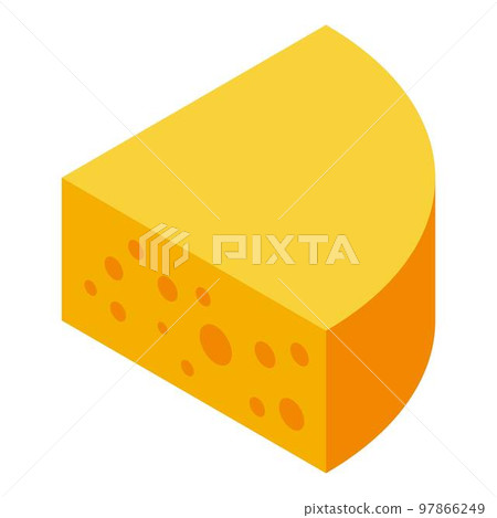 Farm cheese icon. Isometric of farm cheese vector icon for web design isolated on white background 97866249