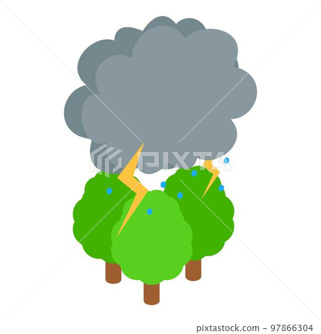 Thunderstorm icon. Isometric illustration of thunderstorm vector icon for web 97866304