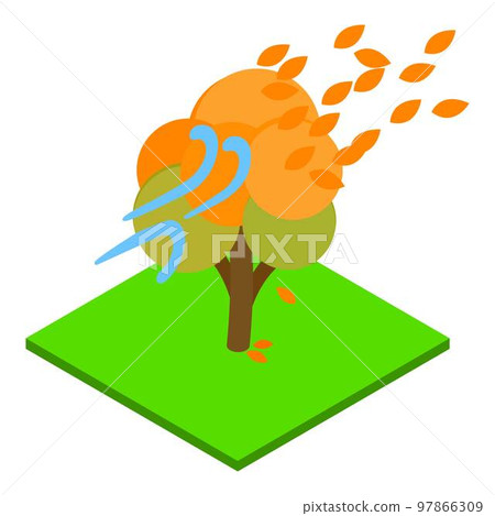Windy weather icon. Isometric illustration of windy weather vector icon for web Windy weather icon. Isometric illustration of windy weather vector icon for web 97866309