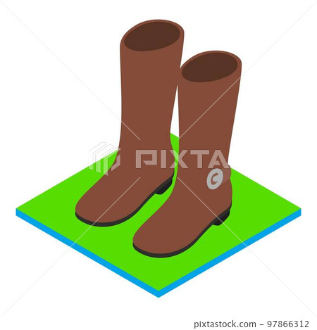 Demi boots icon. Isometric illustration of demi boots vector icon for web Demi boots icon. Isometric illustration of demi boots vector icon for web 97866312