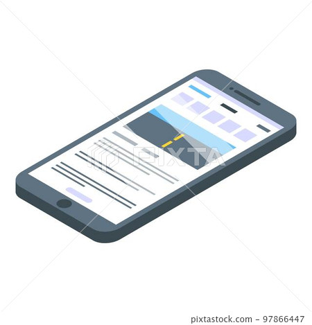 Driving school smartphone test icon. Isometric of driving school smartphone test vector icon for web design isolated on white background Driving school smartphone test icon. Isometric of driving school smartphone test vector icon for web design isolated on white background 97866447