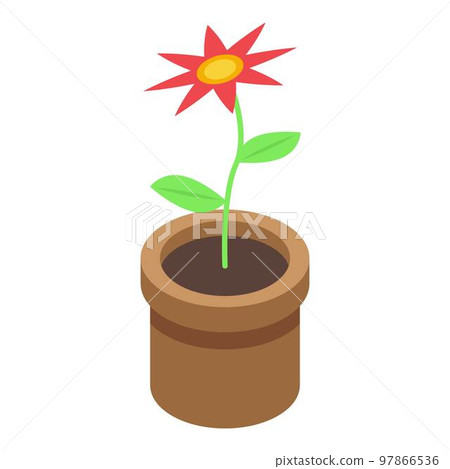 Nursing home flower pot icon. Isometric of nursing home flower pot vector icon for web design isolated on white background Nursing home flower pot icon. Isometric of nursing home flower pot vector icon for web design isolated on white background 97866536