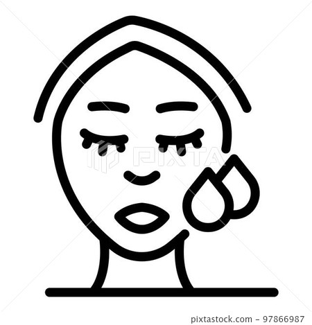 Wrinkles woman face icon. Outline wrinkles woman face vector icon for web design isolated on white background Wrinkles woman face icon. Outline wrinkles woman face vector icon for web design isolated on white background 97866987