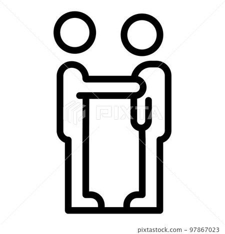 Support people icon. Outline support people vector icon for web design isolated on white background Support people icon. Outline support people vector icon for web design isolated on white background 97867023