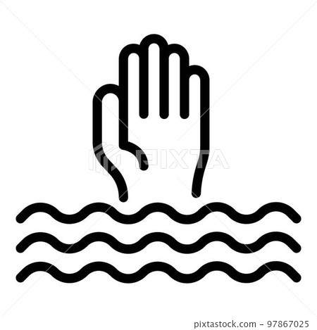Drowned man icon. Outline drowned man vector icon for web design isolated on white background Drowned man icon. Outline drowned man vector icon for web design isolated on white background 97867025