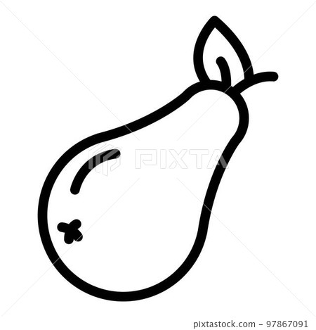 Farm pear icon. Outline farm pear vector icon for web design isolated on white background Farm pear icon. Outline farm pear vector icon for web design isolated on white background 97867091