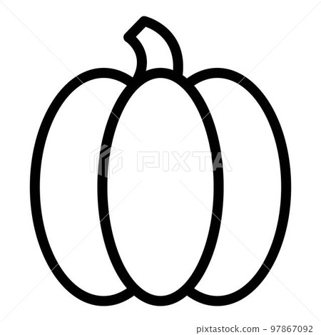 Pumpkin icon. Outline pumpkin vector icon for web design isolated on white background 97867092