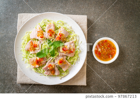 Boiled Pork with Lime Garlic and Chili Sauce 97867213