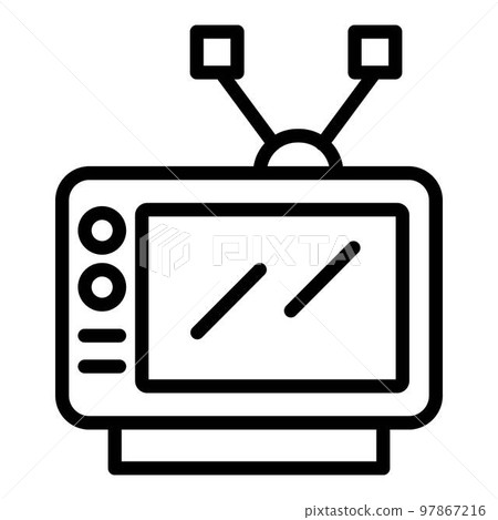 Tv device icon. Outline tv device vector icon for web design isolated on white background 97867216