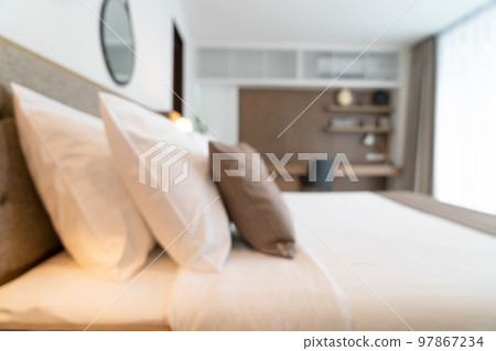 Abstract blur beautiful luxury hotel bedroom Abstract blur beautiful luxury hotel bedroom 97867234