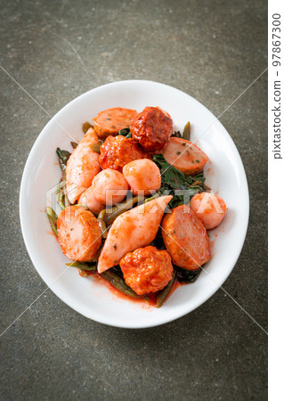 Stir Fried Fish Balls with Yentafo Sauce Stir Fried Fish Balls with Yentafo Sauce 97867300