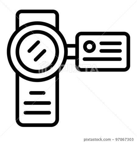 Video camera icon. Outline video camera vector icon for web design isolated on white background 97867303