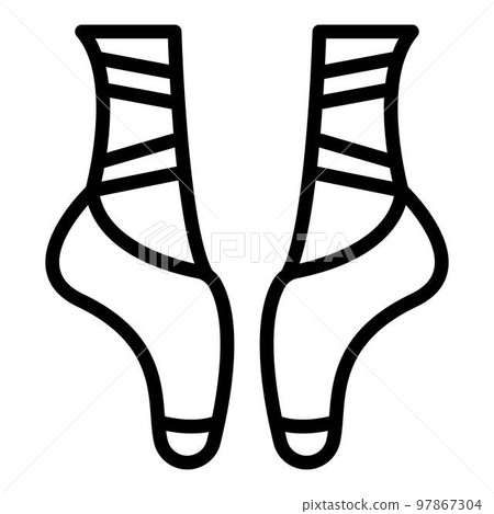Ballerina feet icon. Outline ballerina feet vector icon for web design isolated on white background 97867304