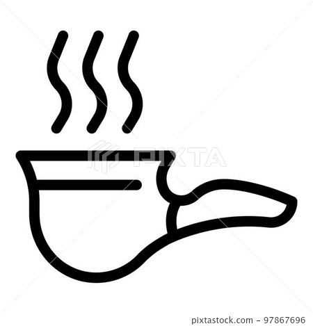 tobacco outline Tobacco pipe icon. Outline tobacco pipe vector... - Stock Illustration  [97867696]