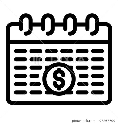 Retirement money icon. Outline retirement money vector icon for web design isolated on white background 97867709