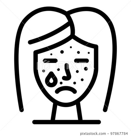 Acne teen girlicon. Outline acne teen girlvector icon for web design isolated on white background 97867784