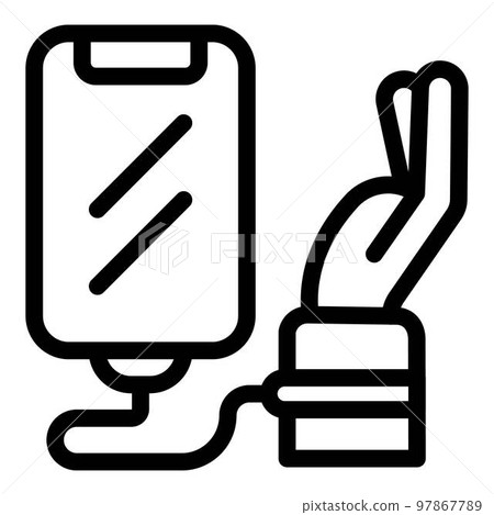 Phone addiction icon. Outline phone addiction vector icon for web design isolated on white background 97867789