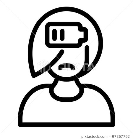 Tired teen icon. Outline tired teen vector icon for web design isolated on white background Tired teen icon. Outline tired teen vector icon for web design isolated on white background 97867792