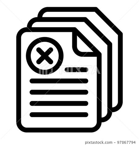 Cancel docs icon. Outline cancel docs vector icon for web design isolated on white background Cancel docs icon. Outline cancel docs vector icon for web design isolated on white background 97867794