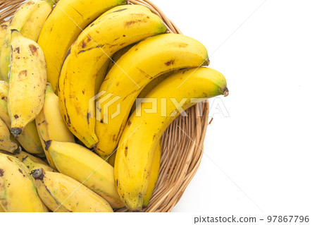 fresh yellow bananas in basket fresh yellow bananas in basket 97867796