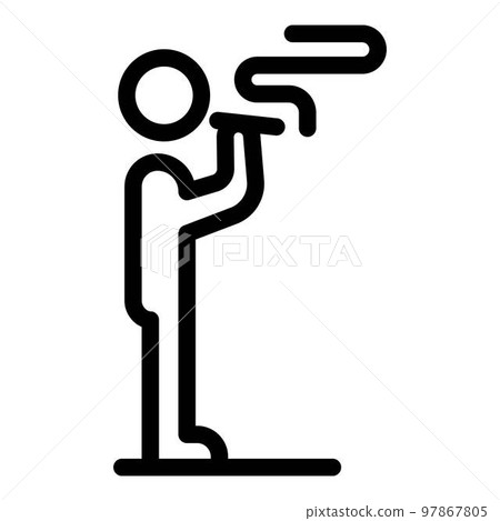 Smoking teen icon. Outline smoking teen vector icon for web design isolated on white background 97867805