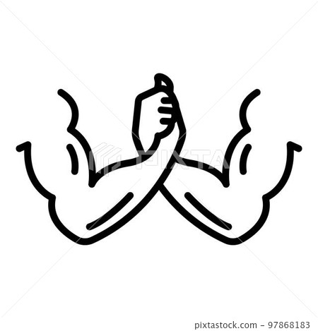 Arm wrestling icon. Outline arm wrestling vector icon for web design isolated on white background Arm wrestling icon. Outline arm wrestling vector icon for web design isolated on white background 97868183