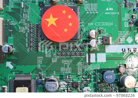 Chinese semiconductor image, printed circuit board national flag 97868226