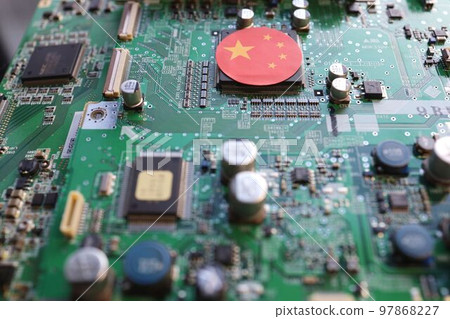Chinese semiconductor image, printed circuit board national flag 97868227