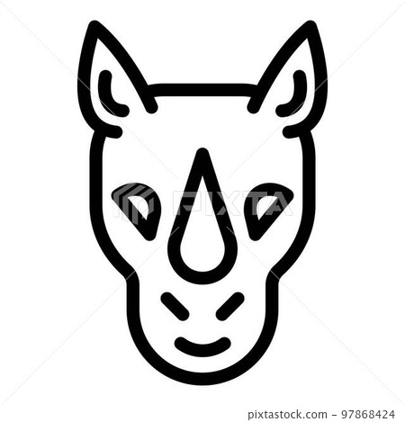 Rhino animal icon. Outline rhino animal vector icon for web design isolated on white background Rhino animal icon. Outline rhino animal vector icon for web design isolated on white background 97868424