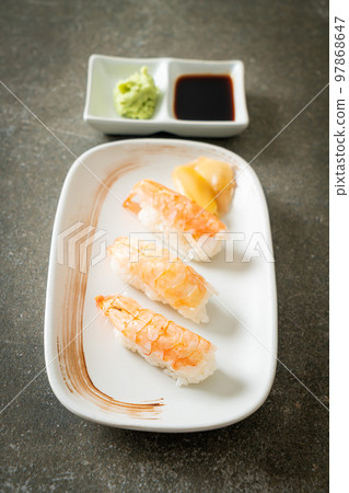 Shrimps Sushi or Ebi Nigiri Sushi 97868647