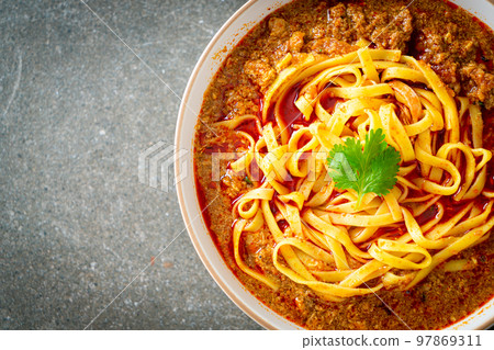 Spicy Chinese Yunnan Noodles Soup or Kwa Meng 97869311