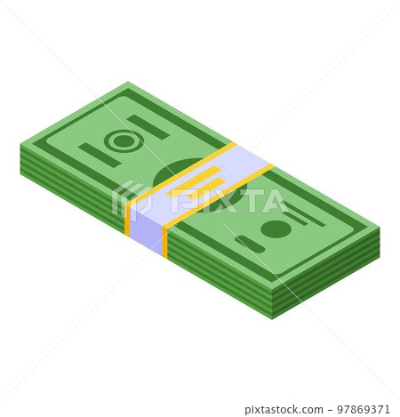 Cash money pack icon. Isometric of cash money pack vector icon for web design isolated on white background 97869371