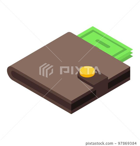 Full money wallet icon. Isometric of full money wallet vector icon for web design isolated on white background Full money wallet icon. Isometric of full money wallet vector icon for web design isolated on white background 97869384