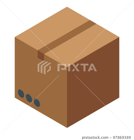 Parcel box icon. Isometric of parcel box vector icon for web design isolated on white background Parcel box icon. Isometric of parcel box vector icon for web design isolated on white background 97869389