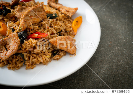 pork fried rice with herbs 97869495