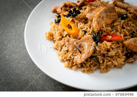 pork fried rice with herbs pork fried rice with herbs 97869496