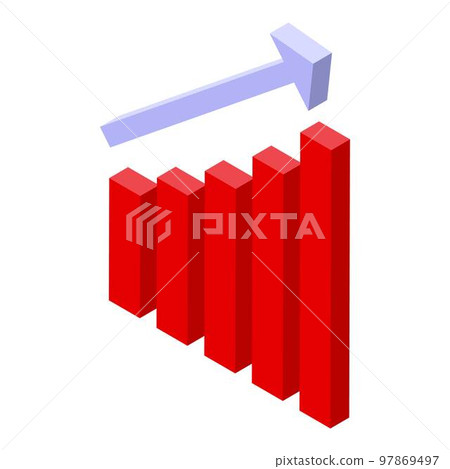 Subsidy graph chart icon. Isometric of subsidy graph chart vector icon for web design isolated on white background 97869497