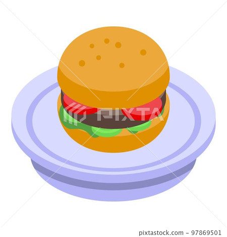 Burger subsidy icon. Isometric of burger subsidy vector icon for web design isolated on white background Burger subsidy icon. Isometric of burger subsidy vector icon for web design isolated on white background 97869501