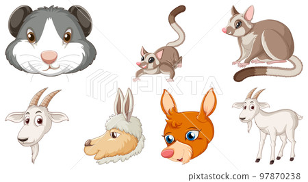Set of various animals cartoon characters 97870238