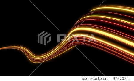3d render motion line of speed and power or light trails. High-speed light with curve movement beam. 5G Technology fast and futuristic background. Abstract motion blur. 97870763
