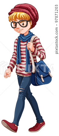 A young man wearing winter outfits A young man wearing winter outfits 97871203