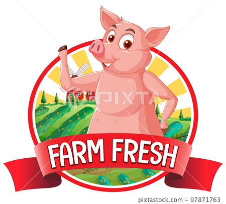 Pig farm fresh logo for pork products 97871763