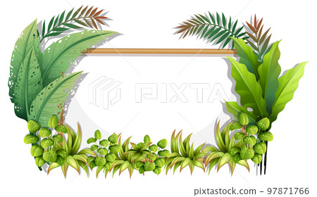 Frame template with tropical leaves Frame template with tropical leaves 97871766