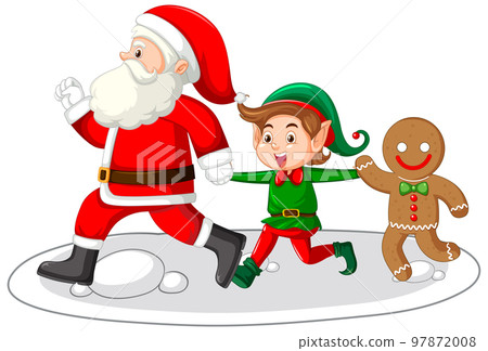 Cute Christmas characters icon isolated Cute Christmas characters icon isolated 97872008